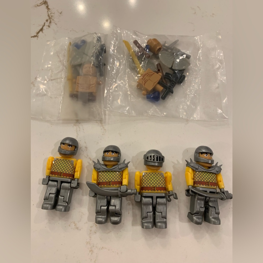 Swordsman Knights Mini-figurine Lot Building Block Lego Compatible Set Of 5